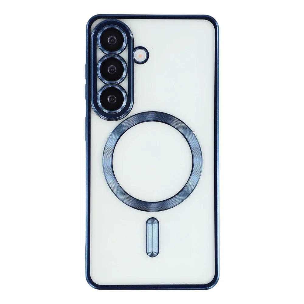For Samsung Galaxy S26+ Magnetic Case Electroplated TPU Phone Cover with Lens Film - Blue - 2