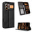 For Infinix Note 60 5G / Infinix Note 60 Pro 5G Leather Case Wallet Stand Retro Texture Phone Cover - Black - 1