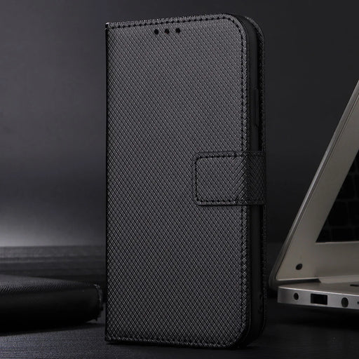 For Infinix Note 60 Pro 5G / Infinix Note 60 5G Leather Wallet Case with Strap Diamond Texture Phone Cover - Black - 2