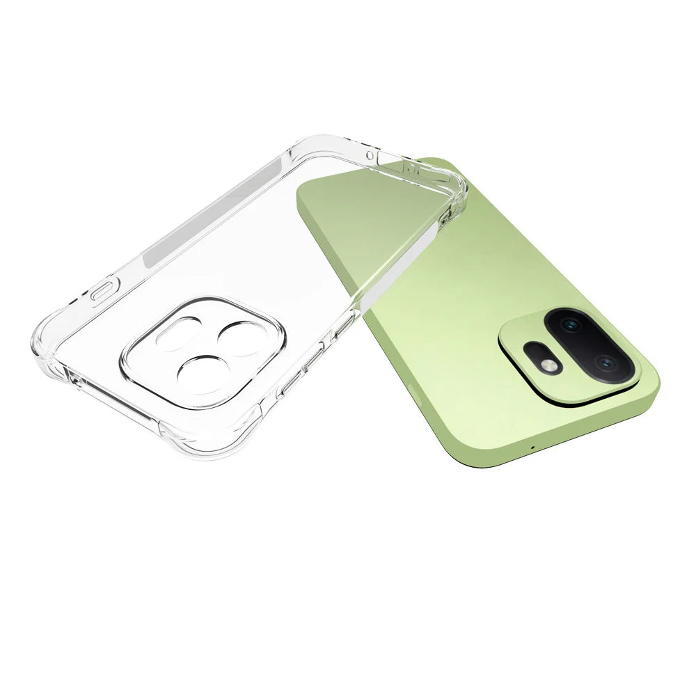 WANLONFENG For OnePlus 15T 5G WL2 Series TPU Case 2.0mm Phone Cover with 2Pcs Tempered Glass Films - Transparent - 5