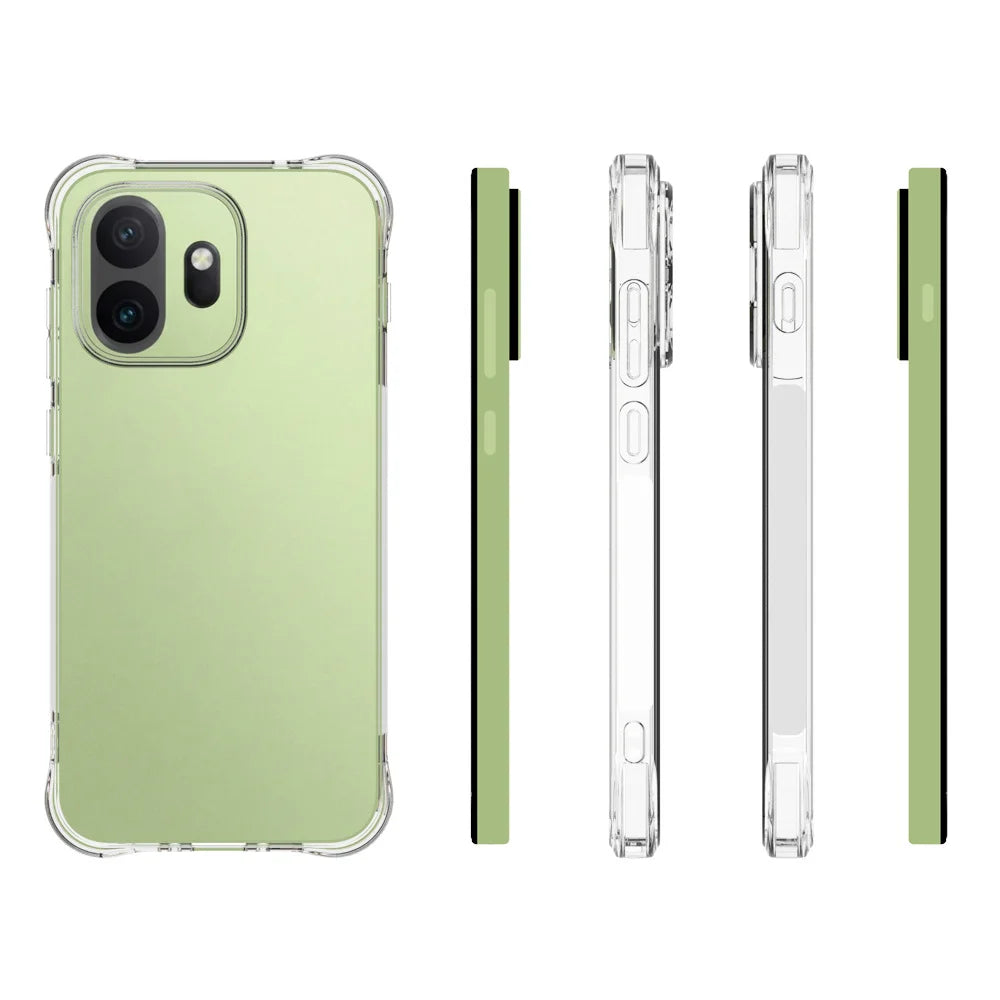 WANLONFENG For OnePlus 15T 5G WL2 Series TPU Case 2.0mm Phone Cover with 2Pcs Tempered Glass Films - Transparent - 6