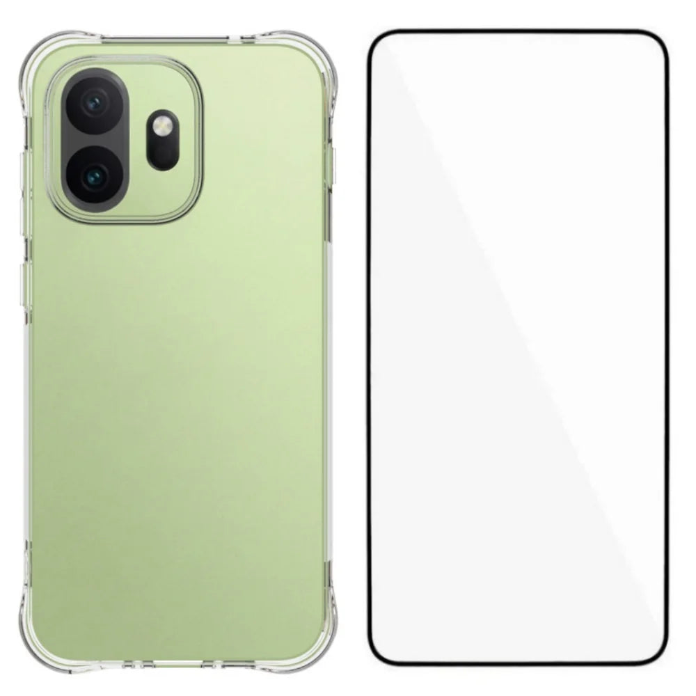 WANLONFENG For OnePlus 15T 5G WL Series Case 2.0mm TPU Phone Cover with Tempered Glass Film - Transparent - 1