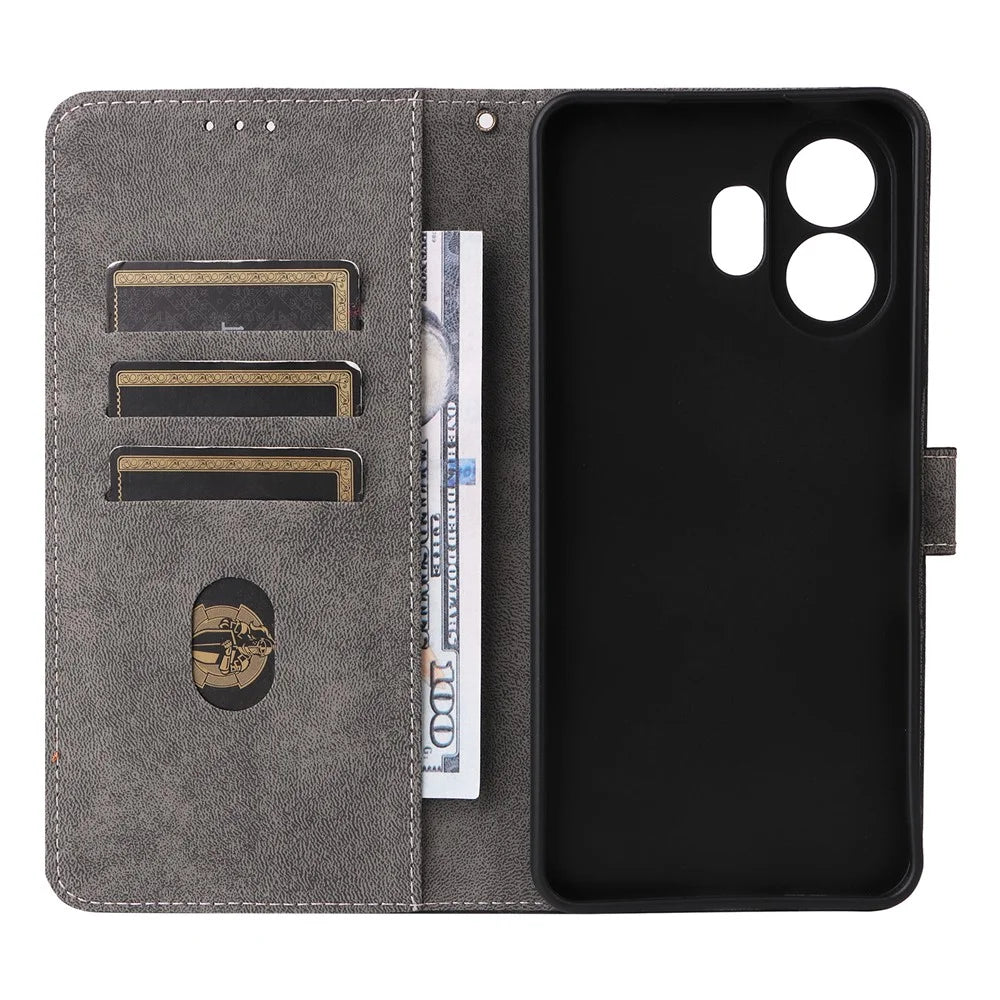 For TCL NxtPaper 70 Pro 5G Case Wallet RFID Blocking PU Leather Phone Cover Stand with Strap - Black - 3
