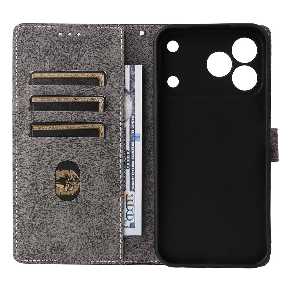 For ZTE Blade V80 Pro 4G / V80 Vita Case Wallet RFID Blocking PU Leather Phone Cover Stand with Strap - Black - 3