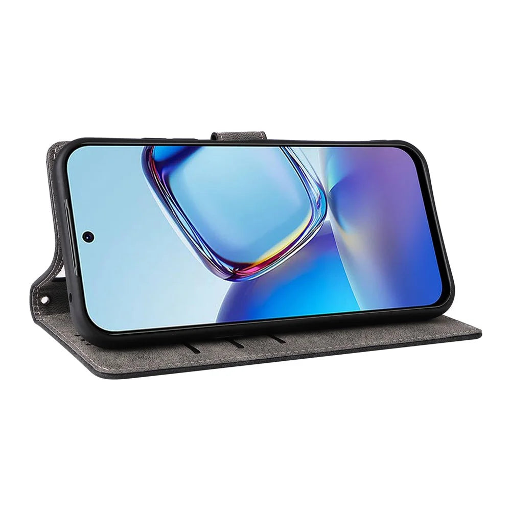For ZTE Blade V80 Pro 4G / V80 Vita Case Wallet RFID Blocking PU Leather Phone Cover Stand with Strap - Black - 4