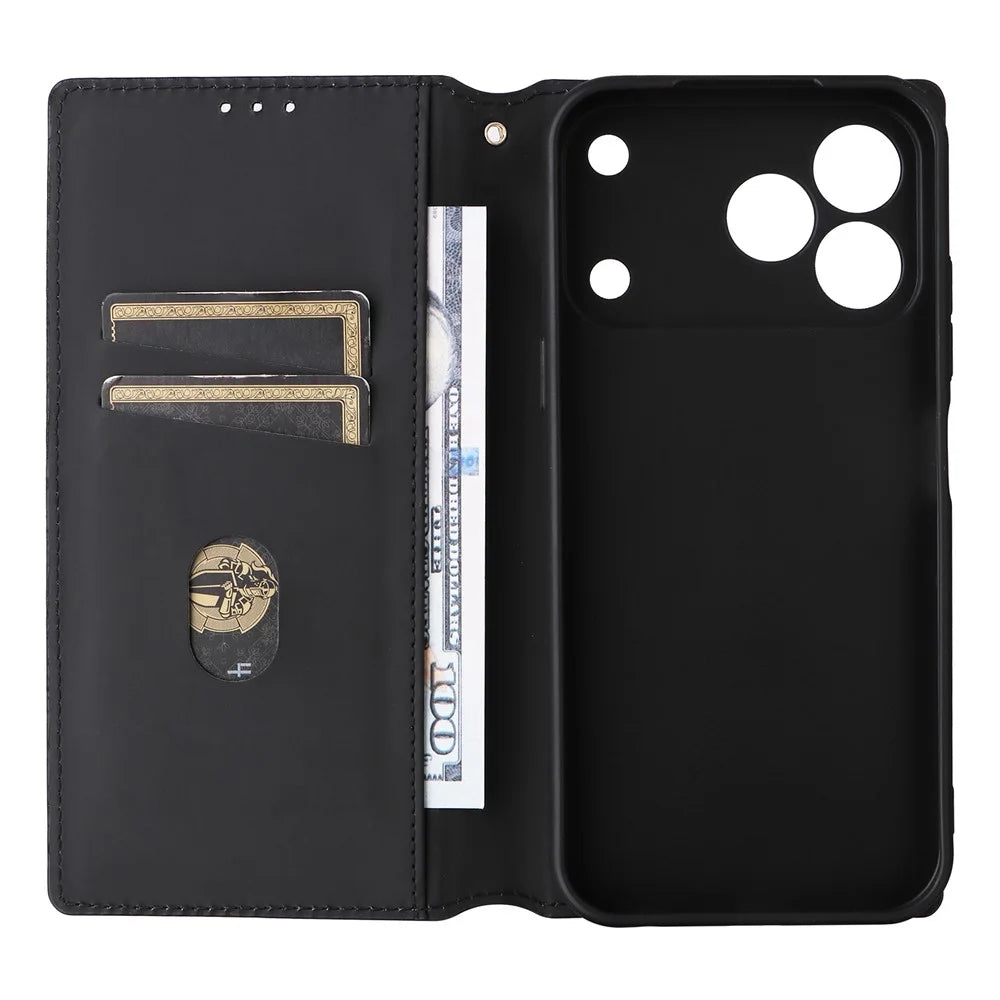 For ZTE Blade V80 Pro 4G / V80 Vita Case Wallet Rhombus Imprinted PU Leather Phone Cover - Red - 3