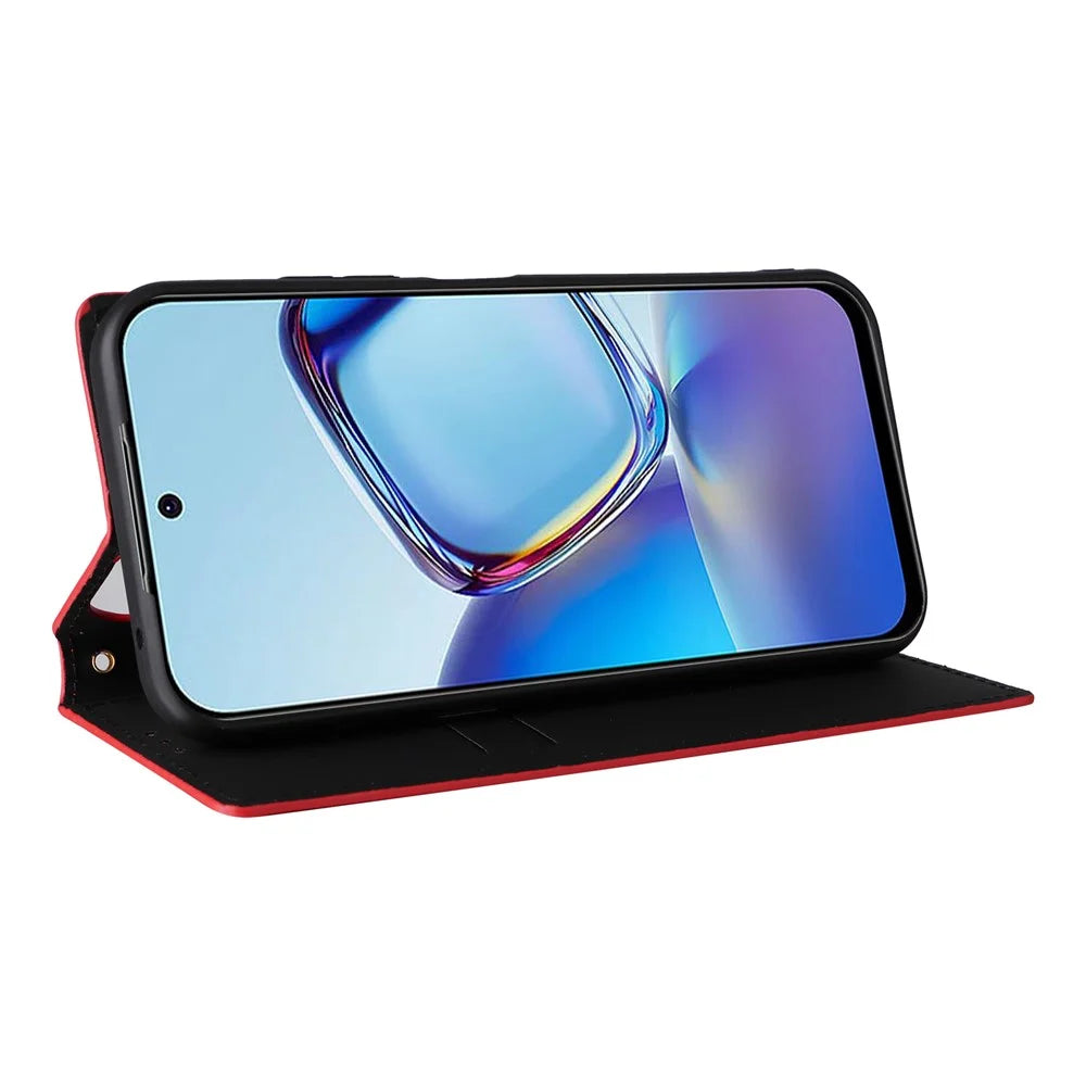 For ZTE Blade V80 Pro 4G / V80 Vita Case Wallet Rhombus Imprinted PU Leather Phone Cover - Red - 4