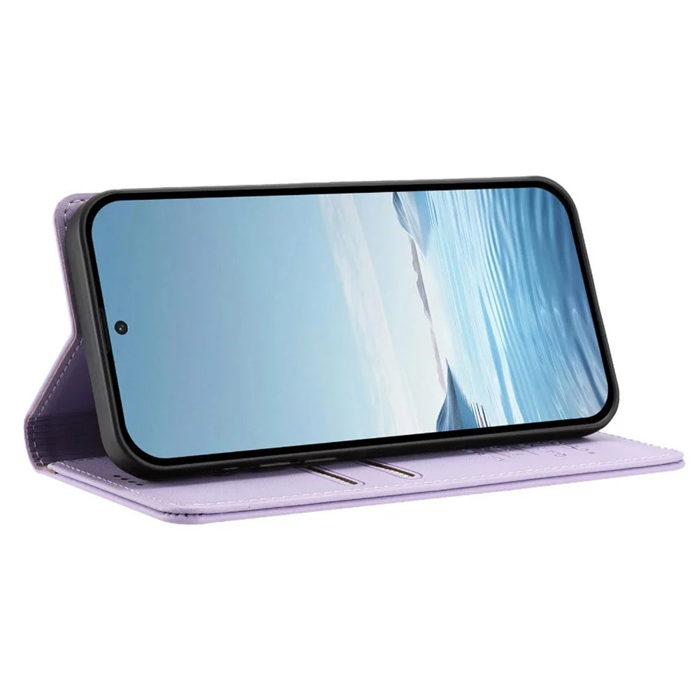 For Samsung Galaxy S26 Ultra Wallet Case RFID Blocking Butterfly Imprinted Magnetic Flip Leather Cover - Light Purple - 2