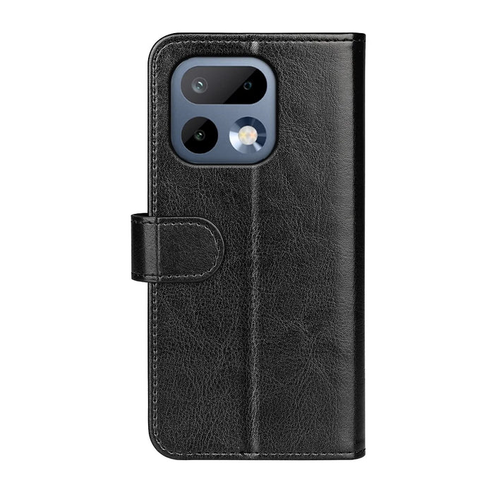 For Realme 16 Pro 5G Case Crazy Horse Texture Stand Leather Phone Cover - Black - 7