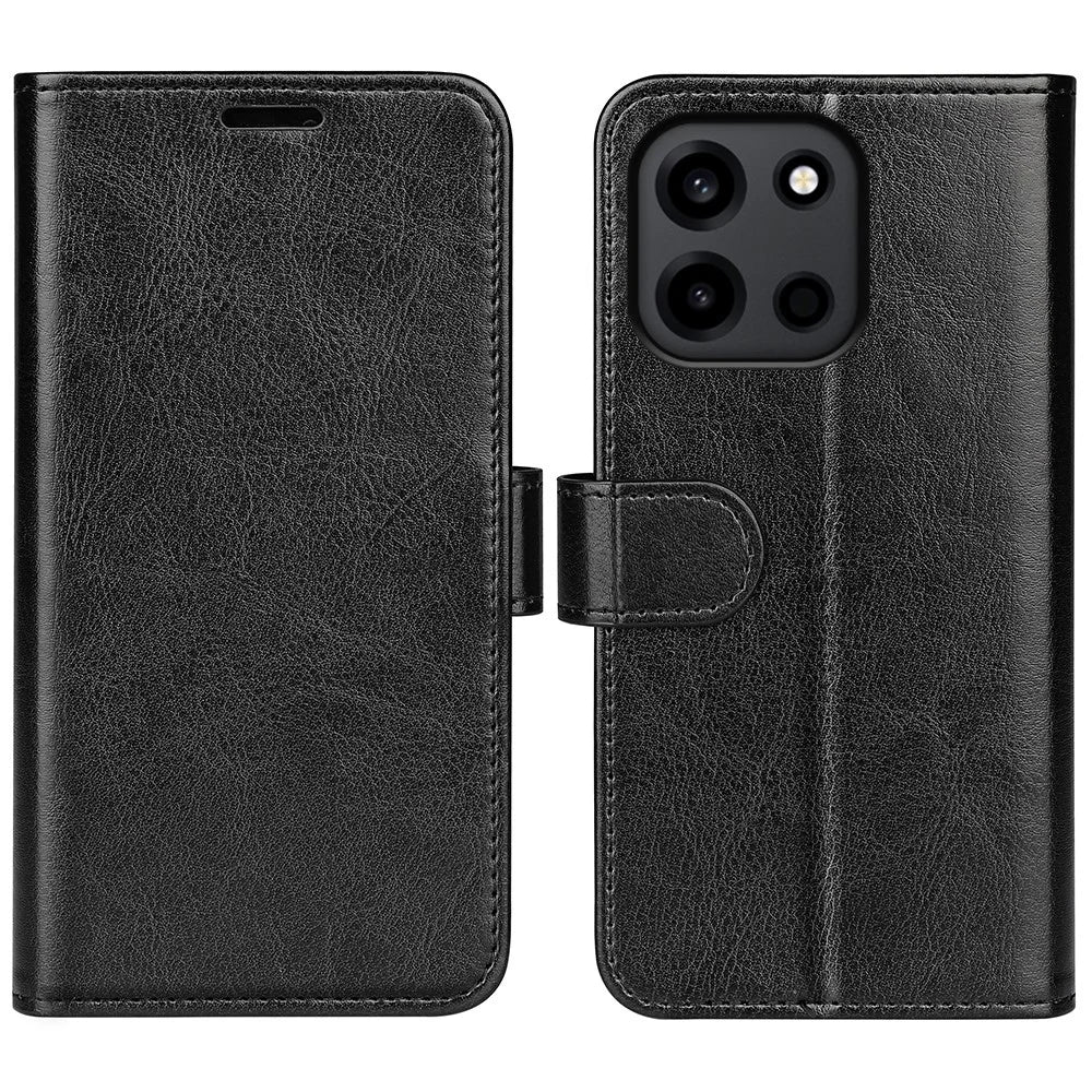 For OnePlus Nord CE6 5G / Nord 6 5G / Turbo 6V 5G / Turbo 6 5G Case Crazy Horse Texture Stand Leather Phone Cover - Black - 1