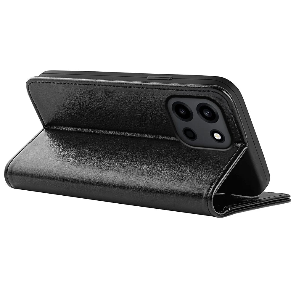 For OnePlus Nord CE6 5G / Nord 6 5G / Turbo 6V 5G / Turbo 6 5G Case Crazy Horse Texture Stand Leather Phone Cover - Black - 4