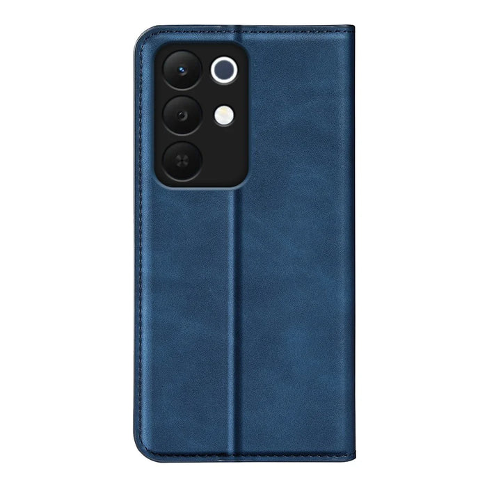 For Realme 15x (India) 5G Case Skin Touch Leather Wallet Phone Cover - Blue - 6