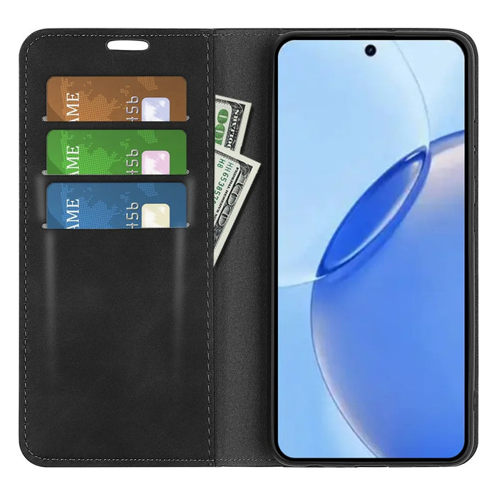 For Realme 16 Pro 5G Case Skin Touch Leather Wallet Phone Cover - Black - 2