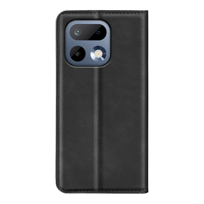 For Realme 16 Pro 5G Case Skin Touch Leather Wallet Phone Cover - Black - 6