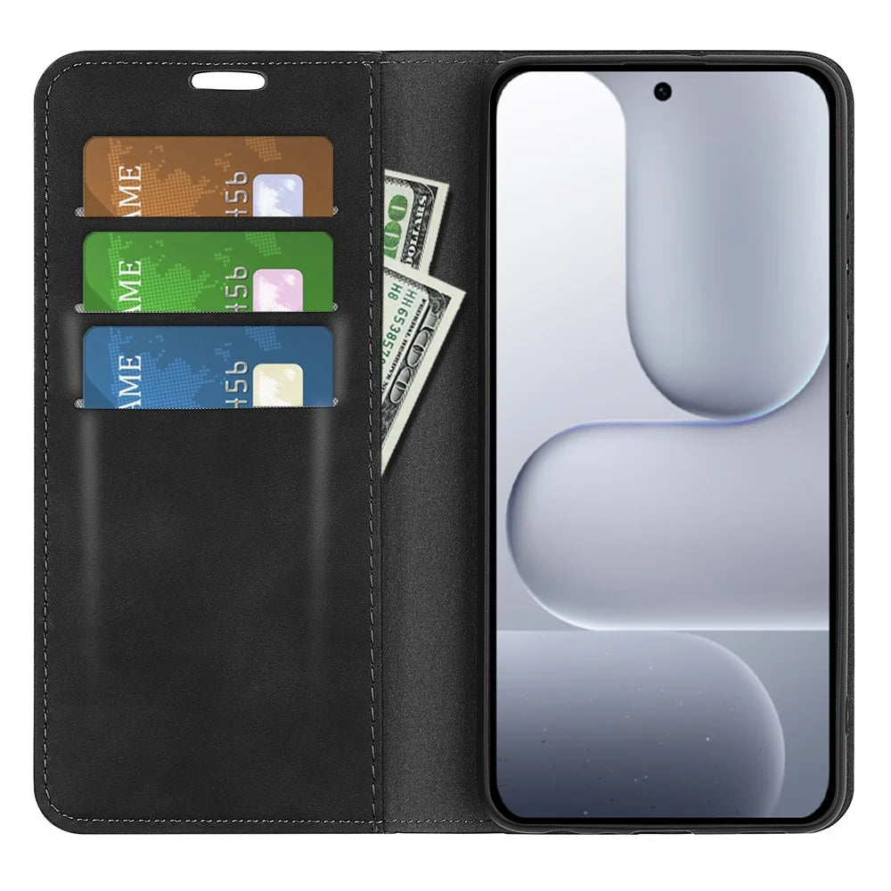 For Realme 16 Pro+ 5G Case Skin Touch Leather Wallet Phone Cover - Black - 2
