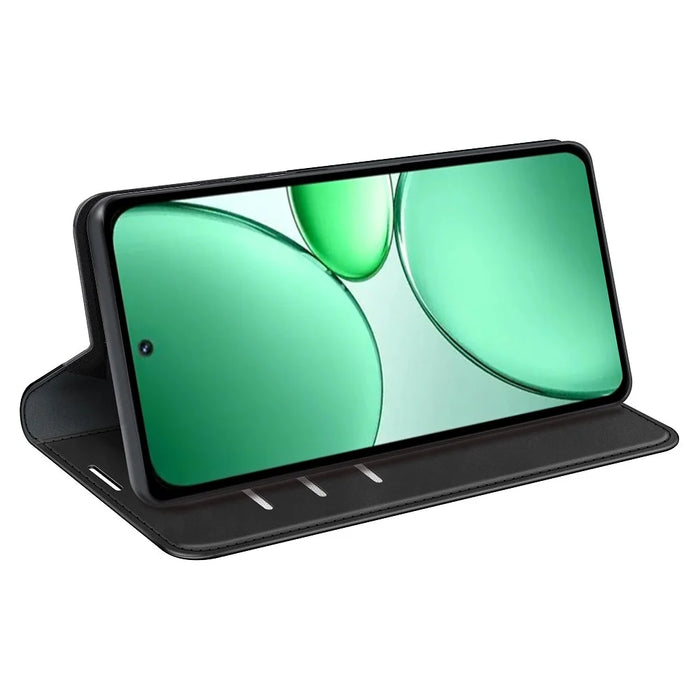 For Realme C85 Pro 4G Case Skin Touch Leather Wallet Phone Cover - Black - 3