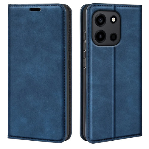 For OnePlus Nord CE6 5G / Nord 6 5G / Turbo 6V 5G / Turbo 6 5G Case Skin Touch Leather Wallet Phone Cover - Blue - 1