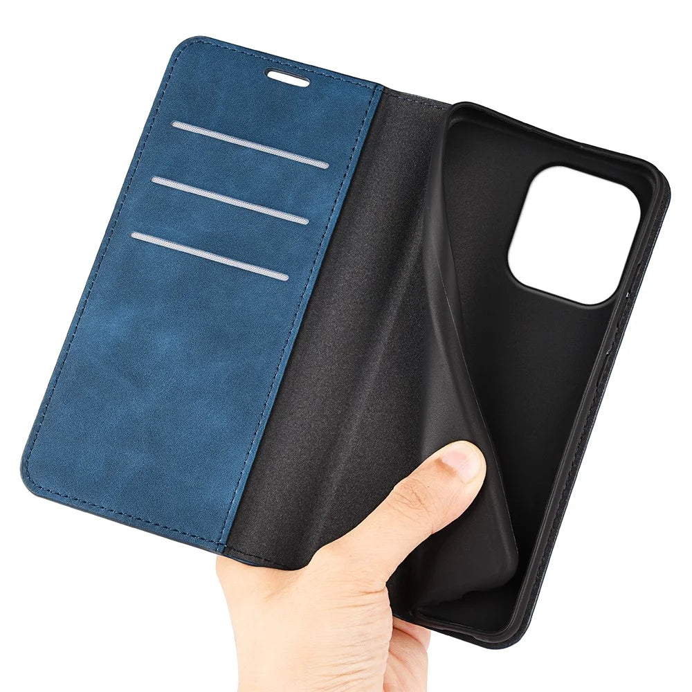 For OnePlus Nord CE6 5G / Nord 6 5G / Turbo 6V 5G / Turbo 6 5G Case Skin Touch Leather Wallet Phone Cover - Blue - 4