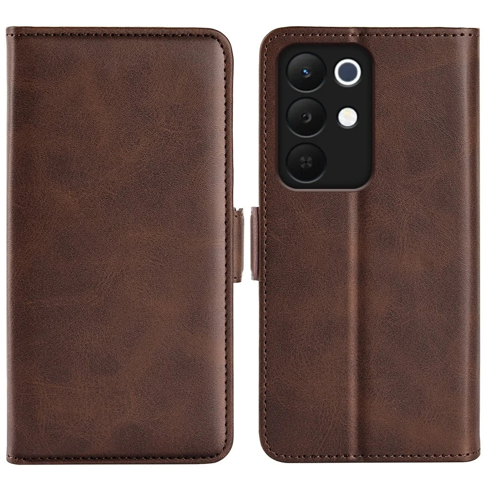 For Realme C85 Pro 4G Case Calf Texture Leather Wallet Phone Cover - Brown - 1
