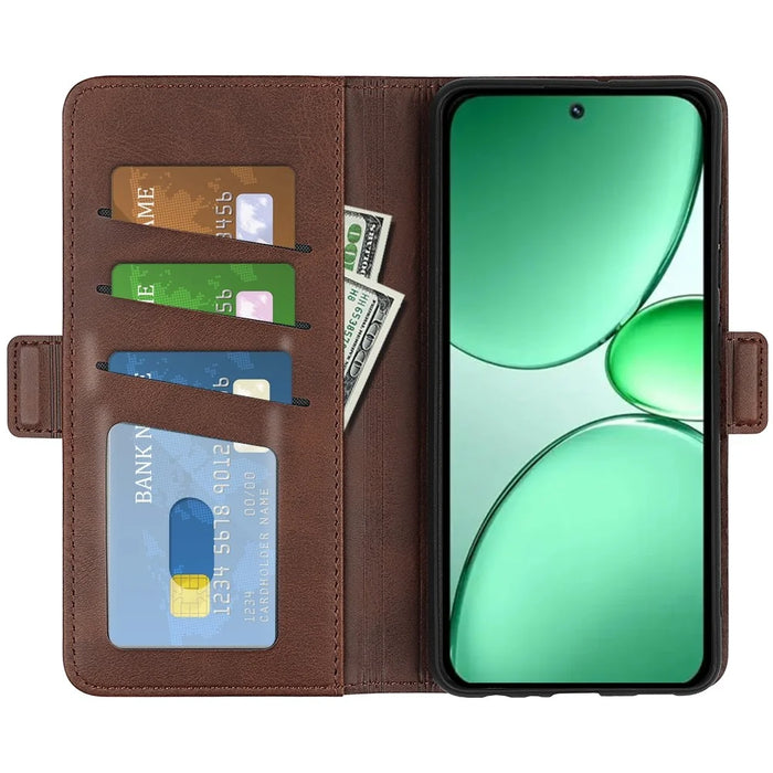For Realme C85 Pro 4G Case Calf Texture Leather Wallet Phone Cover - Brown - 2