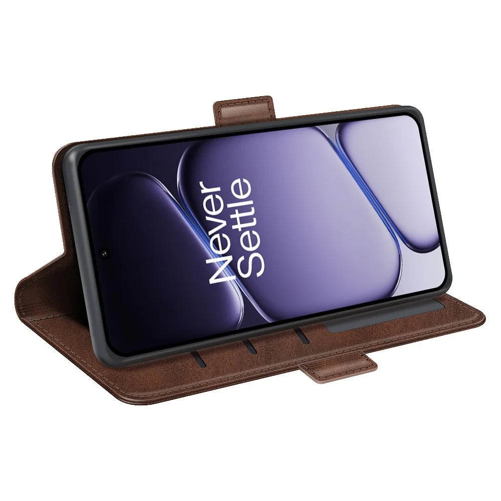 For OnePlus Nord CE6 5G / Nord 6 5G / Turbo 6V 5G / Turbo 6 5G Case Calf Texture Leather Wallet Phone Cover - Brown - 3