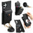 For Samsung Galaxy S26 Ultra Case Mirror Card Holder Litchi Texture Leather Phone Back Cover with Long Strap - Black - 1
