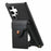 For Samsung Galaxy S26 Ultra Case Mirror Card Holder Litchi Texture Leather Phone Back Cover with Long Strap - Black - 3