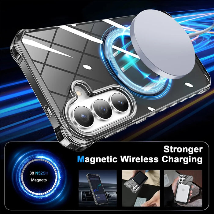 For Samsung Galaxy S26 Phone Case Magnetic Metal Ring Kickstand Soft-touch TPU + PC Cover - Black - 2