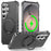 For Samsung Galaxy S26 Ultra Matte Phone Case Magnetic Metal Ring Kickstand Soft-touch TPU + PC Cover - Black - 1
