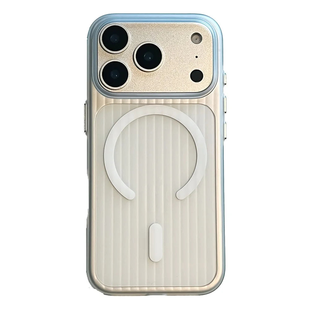 For iPhone 17 Pro Magnetic Phone Case Matte Texture Shockproof Protective PC Cover Compatible with MagSafe - White - 1