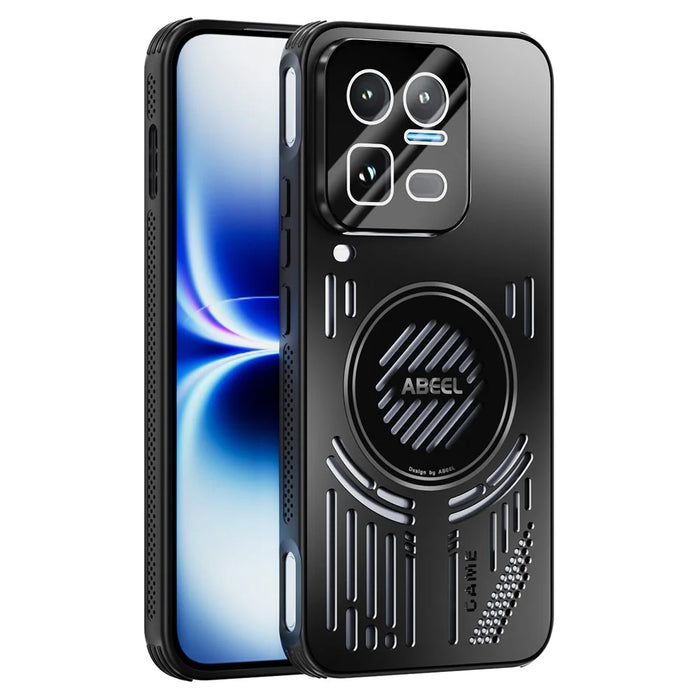 ABEEL for vivo iQOO 15 Ultra 5G Magnetic Case Aluminium Alloy + PC + TPU Hollow Heat Dissipation Phone Cover - Black - 1