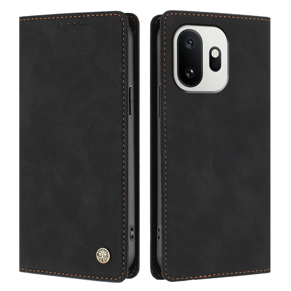 For OnePlus 15T 5G Case HX RFID Blocking Wallet Stand Leather Flip Phone Cover - Black - 1