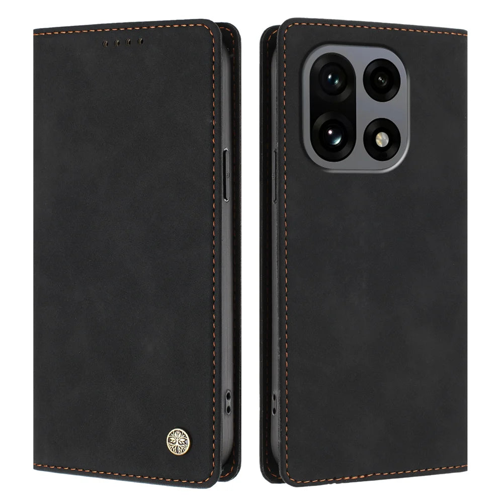 For OnePlus 15 5G Case HX RFID Blocking Wallet Stand Leather Flip Phone Cover - Black - 1