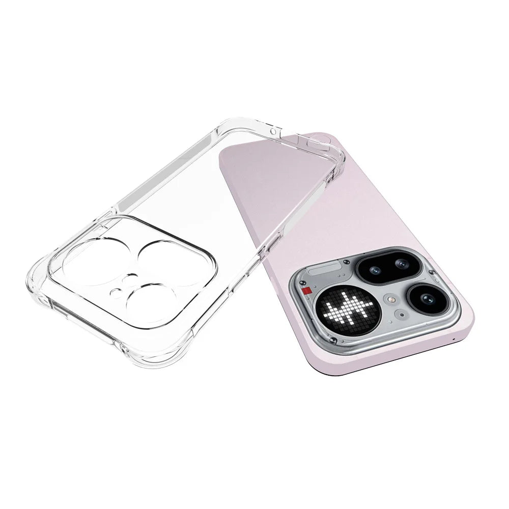 WANLONFENG For Nothing Phone (4a) Pro WL2 Series TPU Case 2.0mm Phone Cover with 2Pcs Tempered Glass Films - Transparent - 5