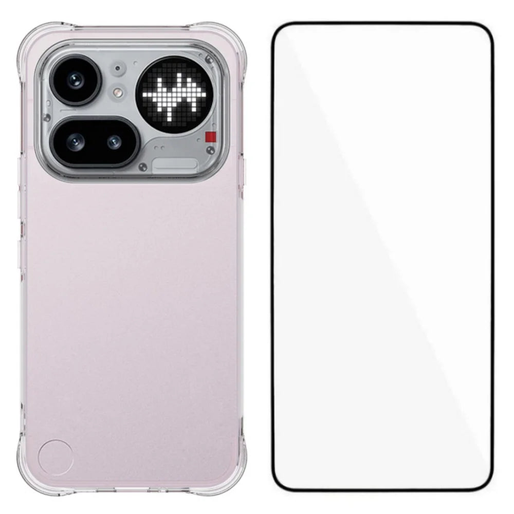 WANLONFENG For Nothing Phone (4a) Pro WL Series Case 2.0mm TPU Phone Cover with Tempered Glass Film - Transparent - 1