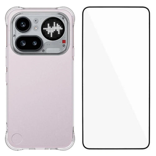 WANLONFENG For Nothing Phone (4a) Pro WL Series Case 2.0mm TPU Phone Cover with Tempered Glass Film - Transparent - 1