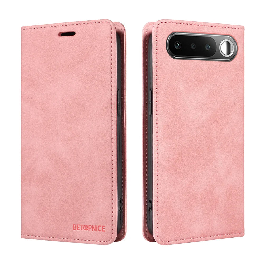 BETOPNICE For Realme 16 5G Case Magnetic Closure RFID Blocking Wallet Stand Leather Phone Cover - Pink - 2