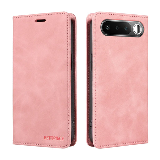 BETOPNICE For Realme 16 5G Case Magnetic Closure RFID Blocking Wallet Stand Leather Phone Cover - Pink - 2