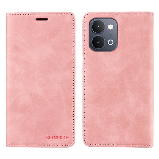 BETOPNICE For vivo Y500i 5G / vivo Y31d 4G Case Magnetic Closure RFID Blocking Wallet Stand Leather Phone Cover - Pink - 1