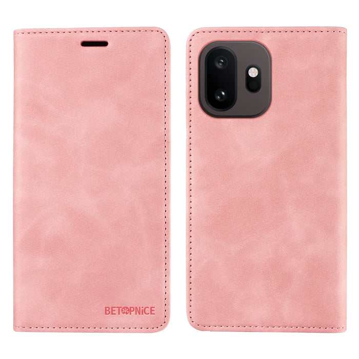 BETOPNICE For OnePlus 15T 5G Case Magnetic Closure RFID Blocking Wallet Stand Leather Phone Cover - Pink - 1
