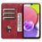 For Samsung Galaxy A57 5G Case Lines Pattern Wallet Leather Phone Cover with Strap - Red - 2