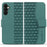 For Samsung Galaxy A57 5G Case Rhombus Pattern Leather Wallet Phone Cover with Wrist Strap - Green - 1