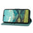 For Samsung Galaxy A57 5G Case Rhombus Pattern Leather Wallet Phone Cover with Wrist Strap - Green - 4