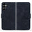 For Samsung Galaxy S26+ Case Flower Imprinted PU Leather Wallet Flip Phone Cover with Wrist Strap - Black - 1