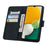 For Samsung Galaxy S26+ Case Flower Imprinted PU Leather Wallet Flip Phone Cover with Wrist Strap - Black - 4