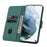 For Samsung Galaxy S26+ Case Rhombus Pattern Leather Wallet Phone Cover with Wrist Strap - Green - 2