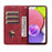 For Samsung Galaxy S26 Ultra Case Lines Pattern Wallet Leather Phone Cover with Strap - Red - 2