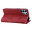 For Samsung Galaxy S26 Ultra Case Lines Pattern Wallet Leather Phone Cover with Strap - Red - 3