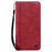 For Samsung Galaxy S26 Ultra Case Lines Pattern Wallet Leather Phone Cover with Strap - Red - 5