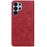 For Samsung Galaxy S26 Ultra Case Lines Pattern Wallet Leather Phone Cover with Strap - Red - 6